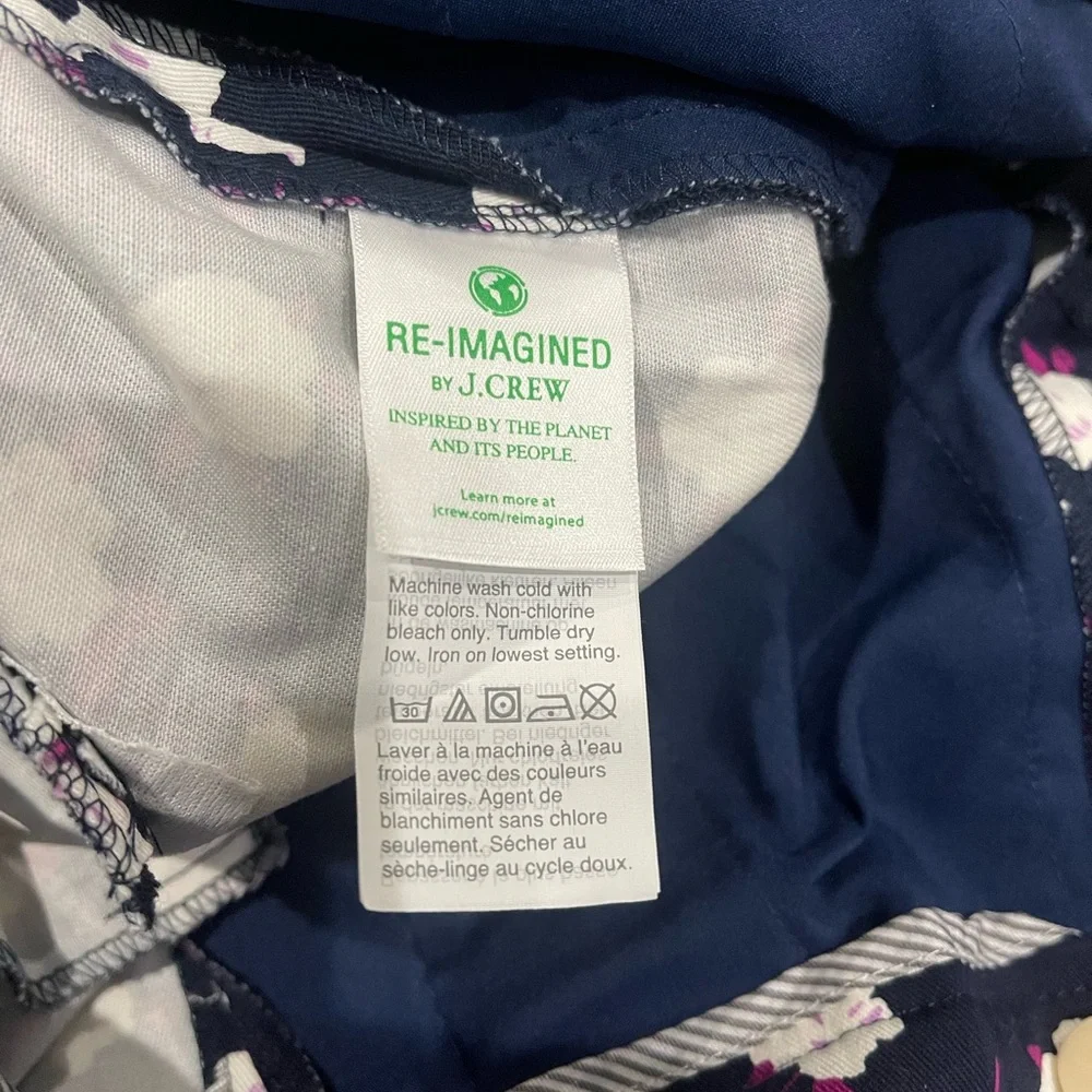J. Crew Hayden Kickout Crop Blue Purple Floral Pants Size 4 tall NEW